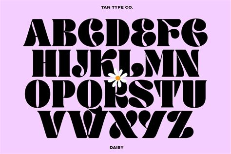 tan type daisy font.